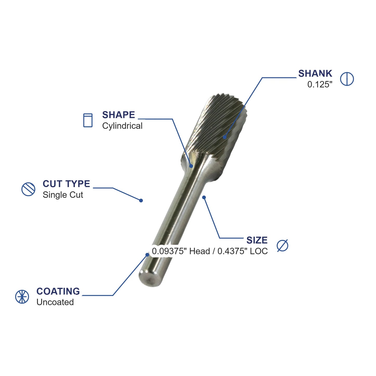SA-42M Single Cut Carbide Metric Burr
