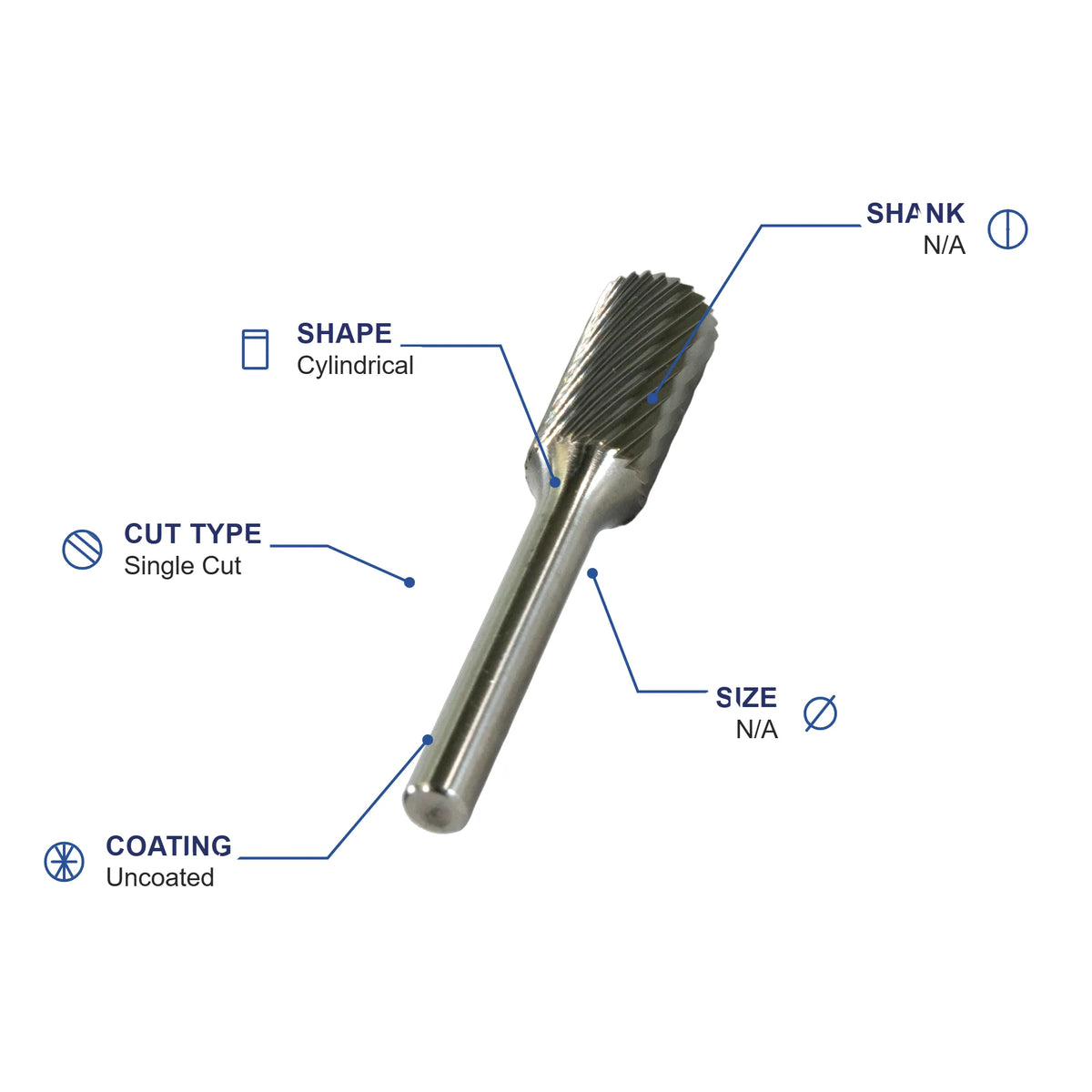 SA-52M Single Cut Carbide Metric Burr