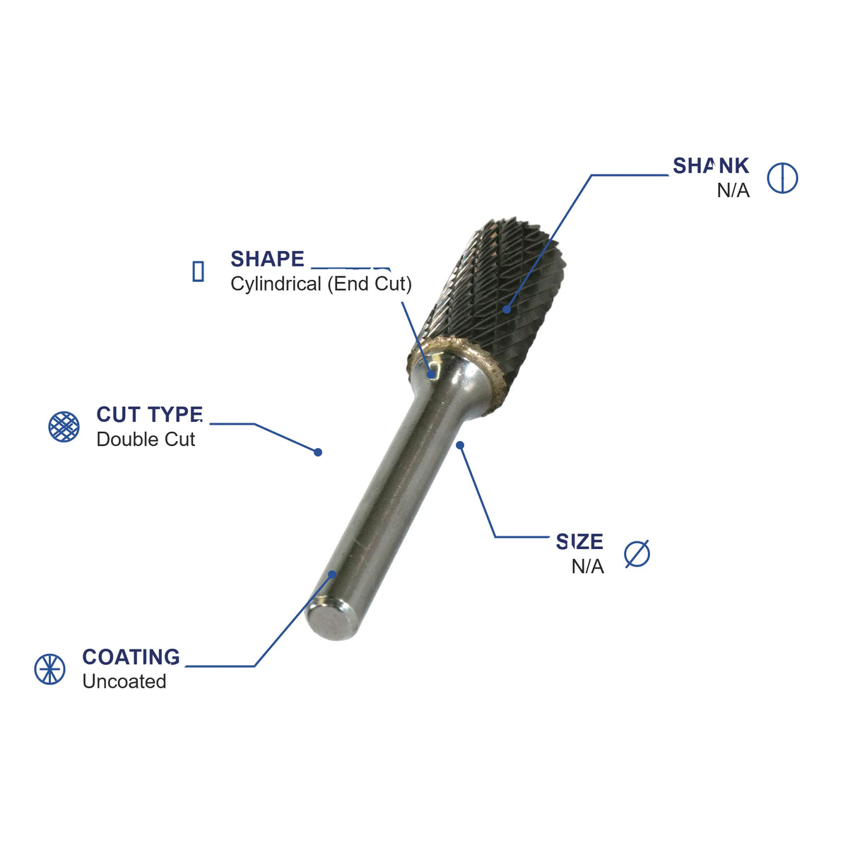 SB-52M Double Cut Carbide Metric Burr