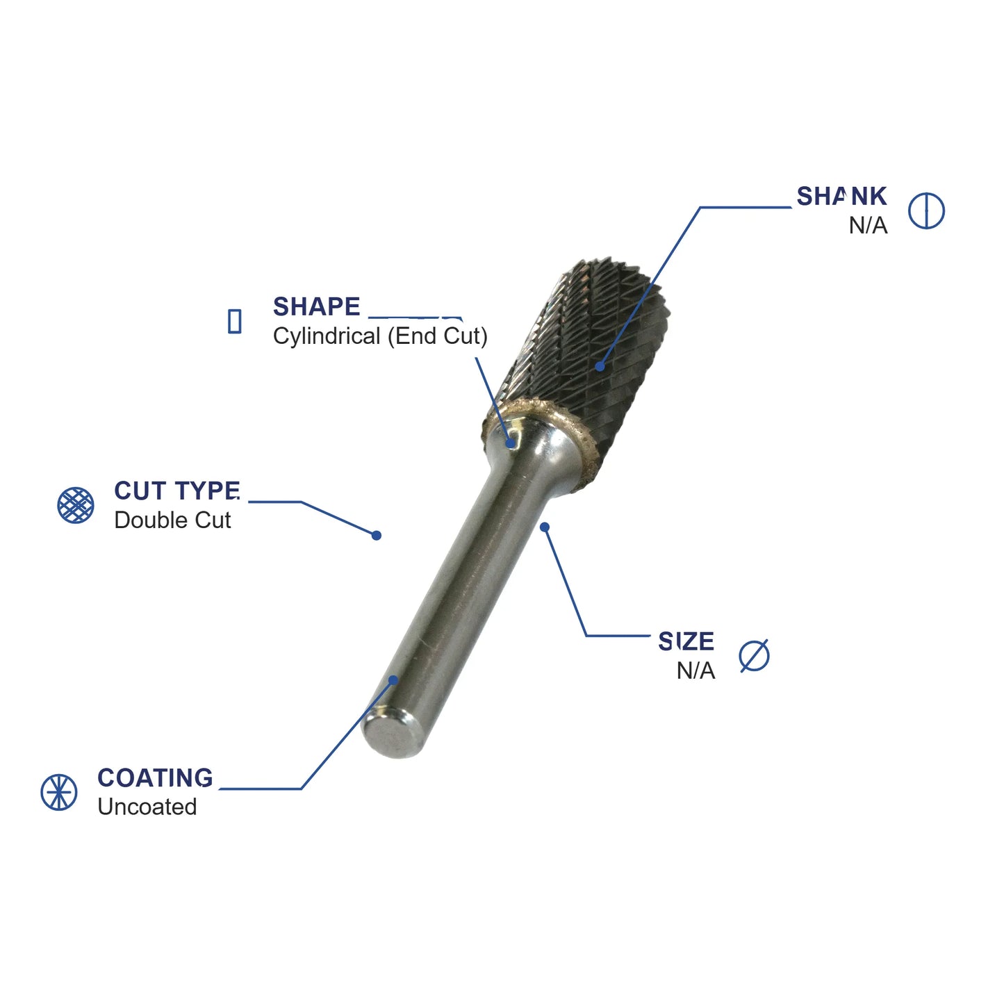 SB-50M Double Cut Carbide Metric Burr