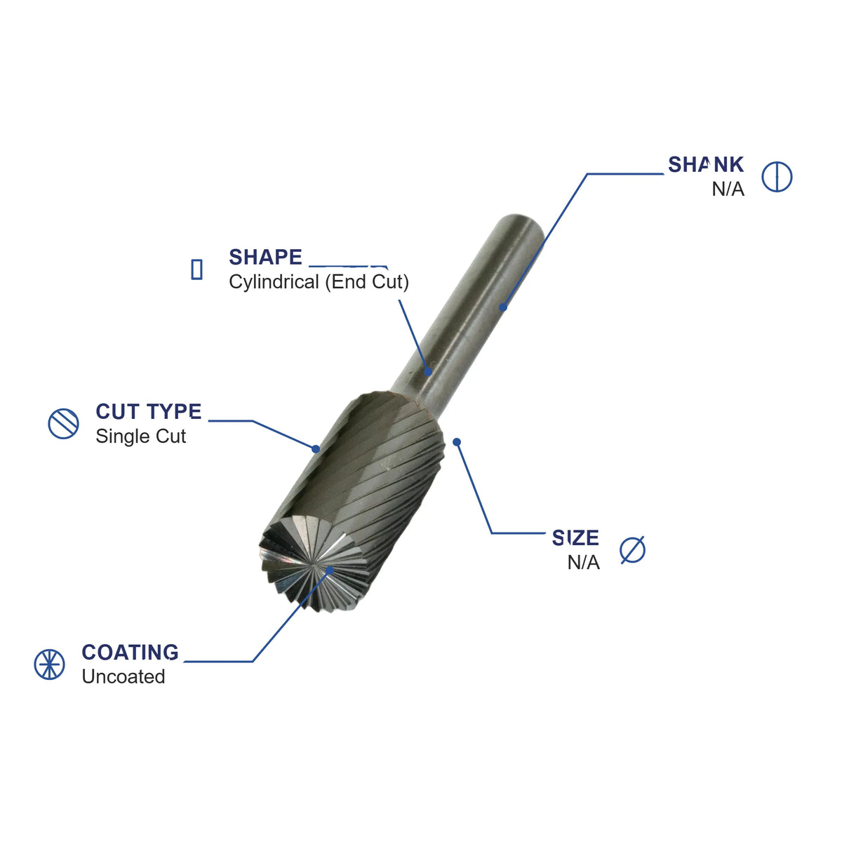 SB-50M Single Cut Carbide Metric Burr