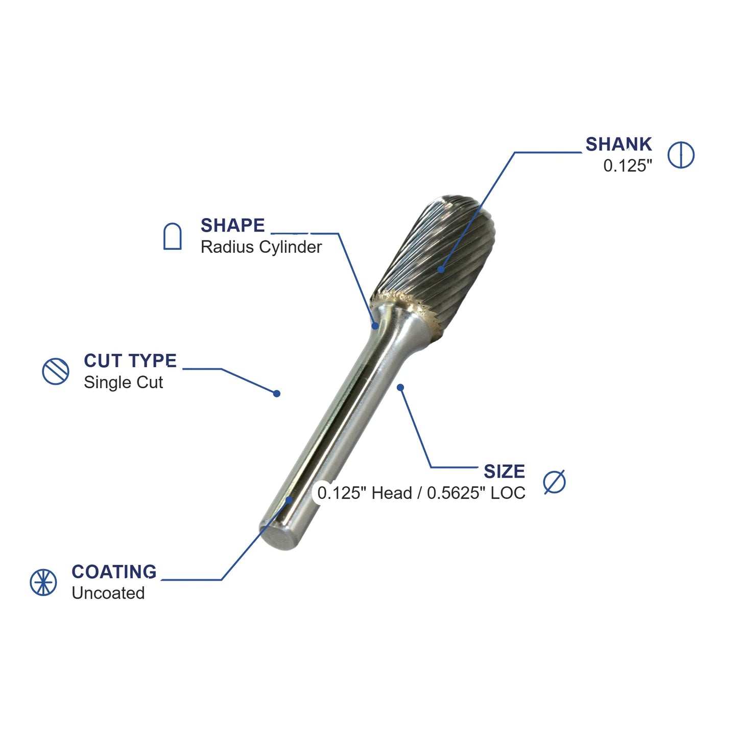 SC-42M Single Cut Carbide Metric Burr