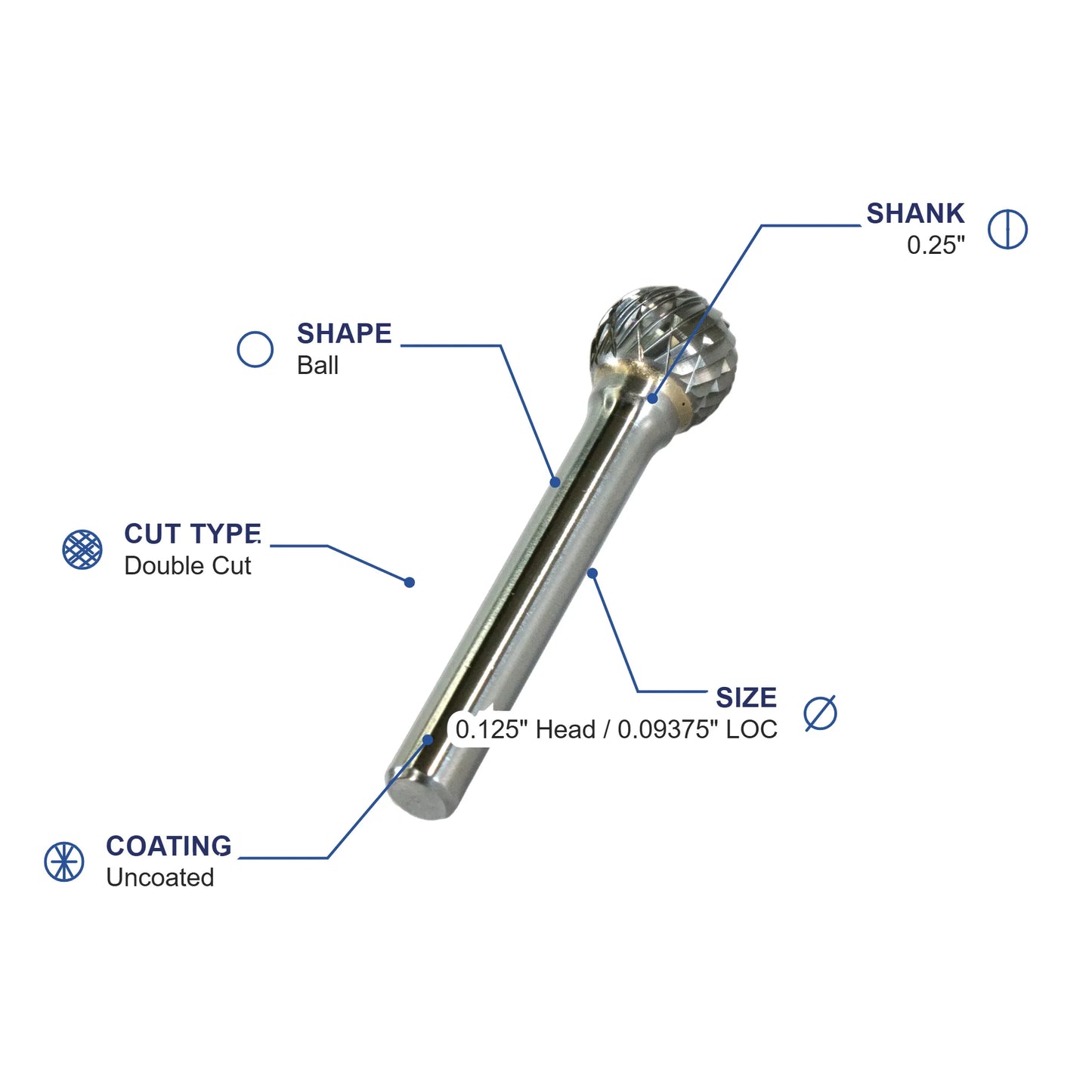 SD-11M Double Cut Carbide Metric Burr