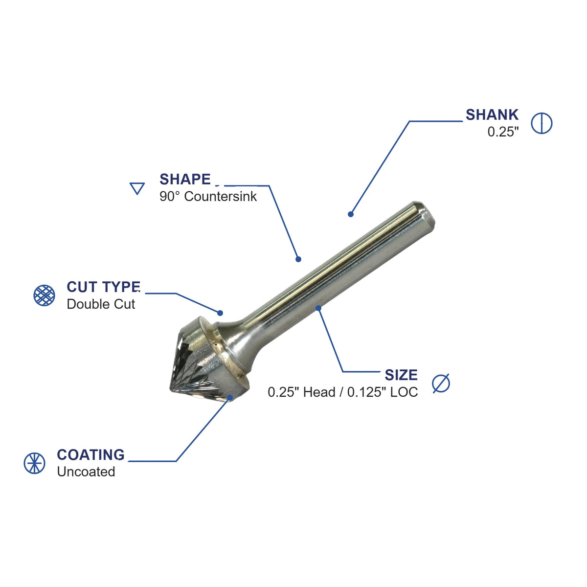 SK-1M Double Cut Carbide Metric Burr