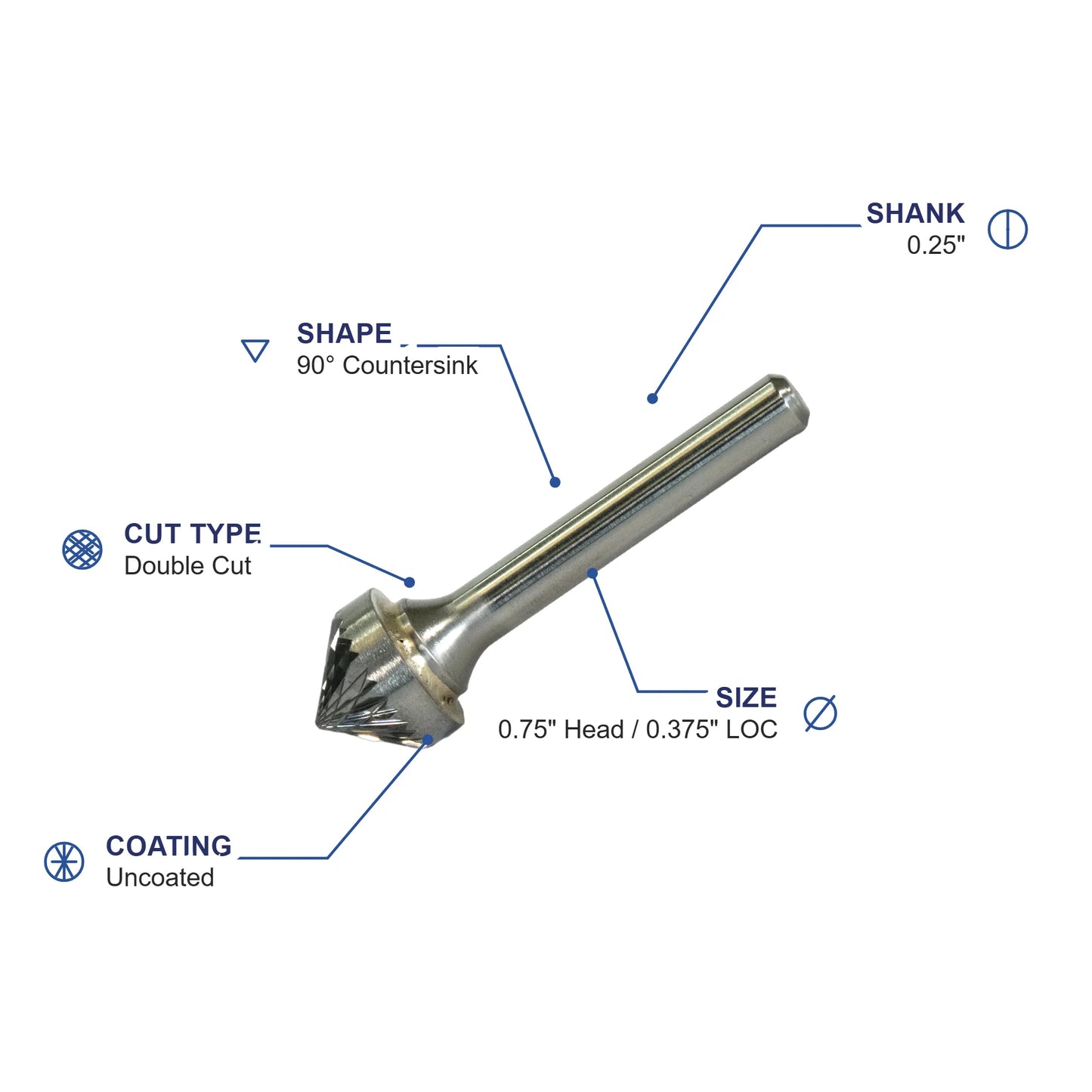 SK-7M Double Cut Carbide Metric Burr