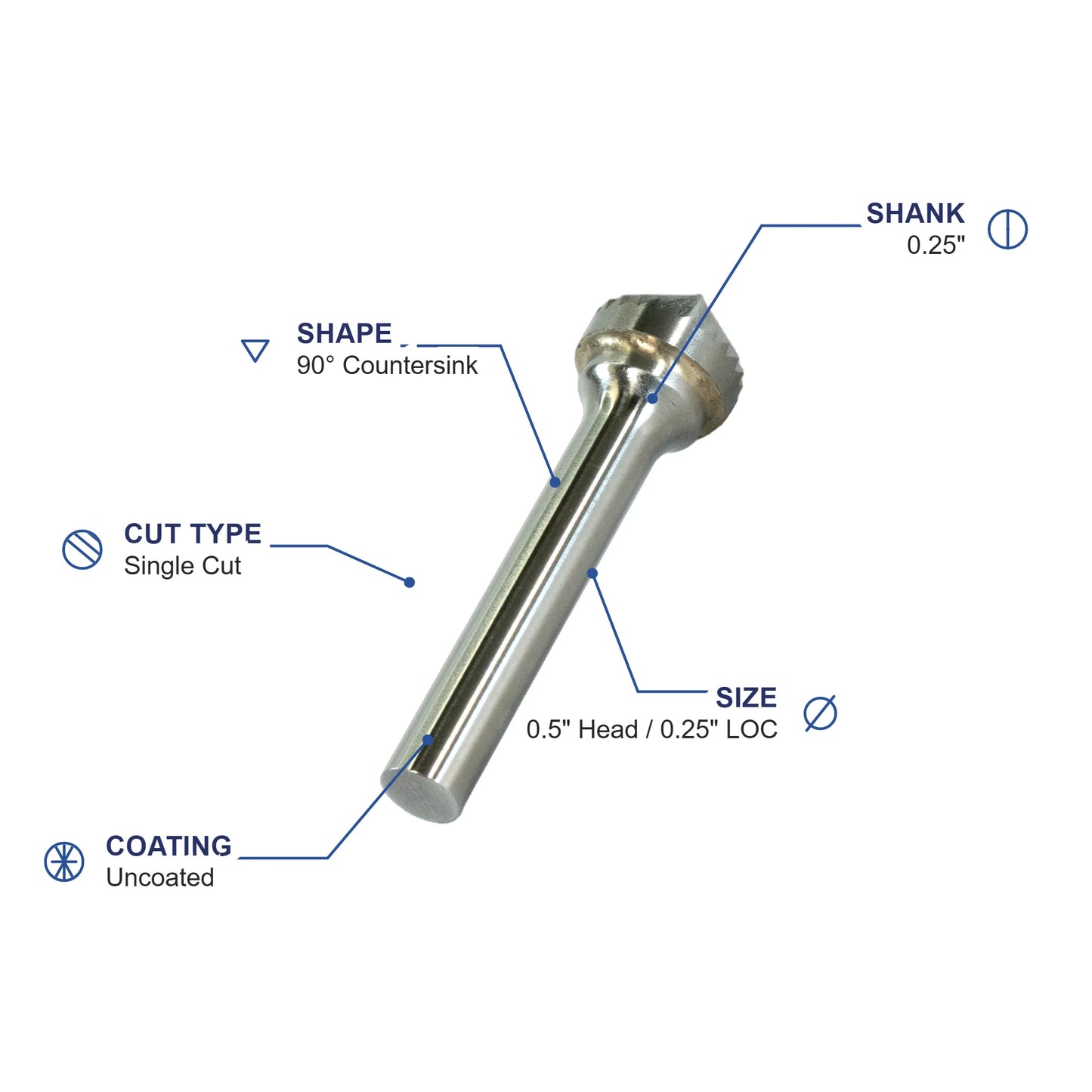 SK-5M Single Cut Carbide Metric Burr
