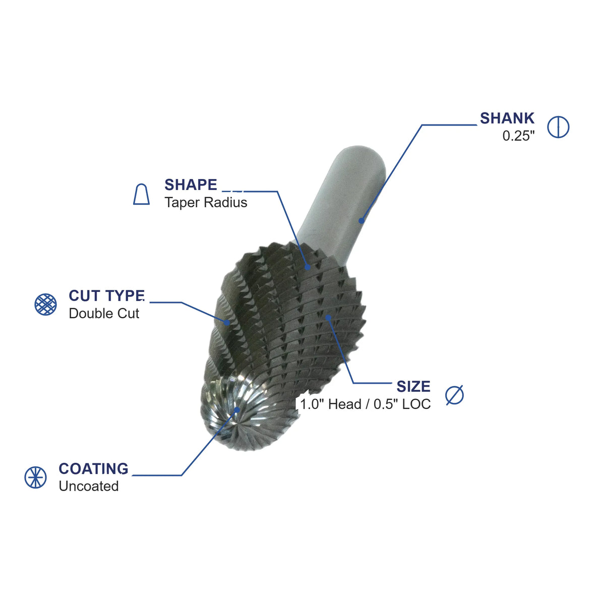 SL-41M Double Cut Carbide Metric Burr