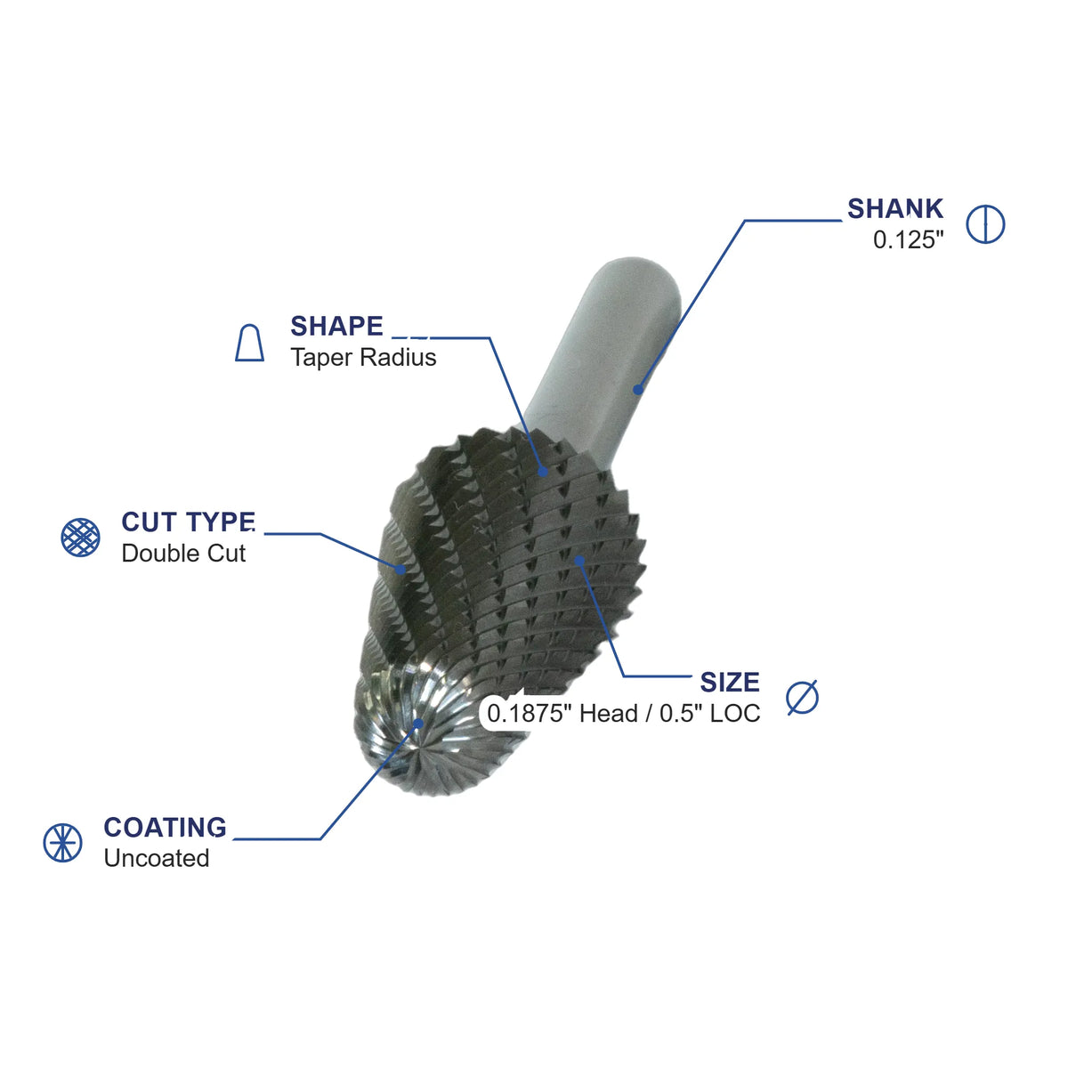 SL-53M Double Cut Carbide Metric Burr
