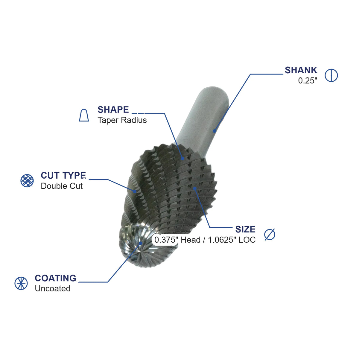 SL-3ML6 Double Cut X-Long Carbide Metric Burr
