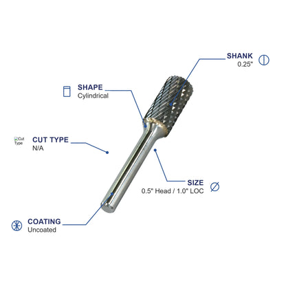SA-5M Coarse Cut Carbide Metric Burr