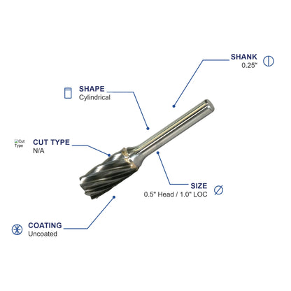 SA-5NF Metric Aluma Cut Carbide Burr