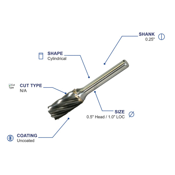 SA-5NF Metric Aluma Cut Carbide Burr