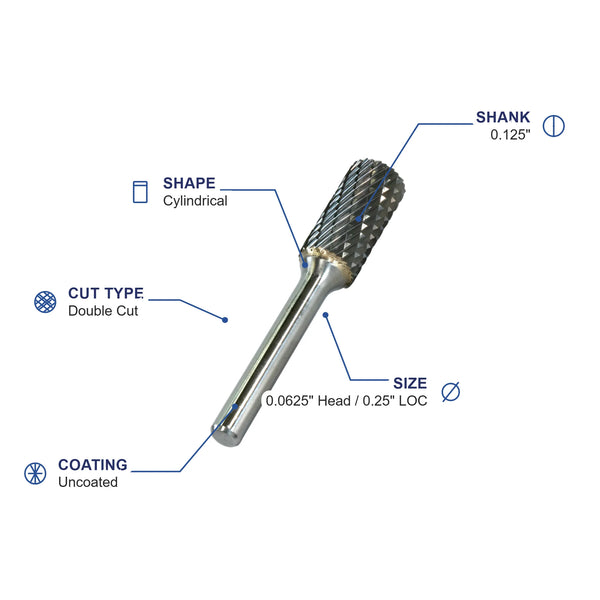 SA-41M Double Cut Carbide Metric Burr