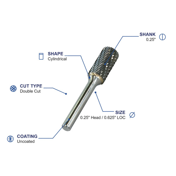 SA-1ML4 Double Cut Carbide Metric Burr