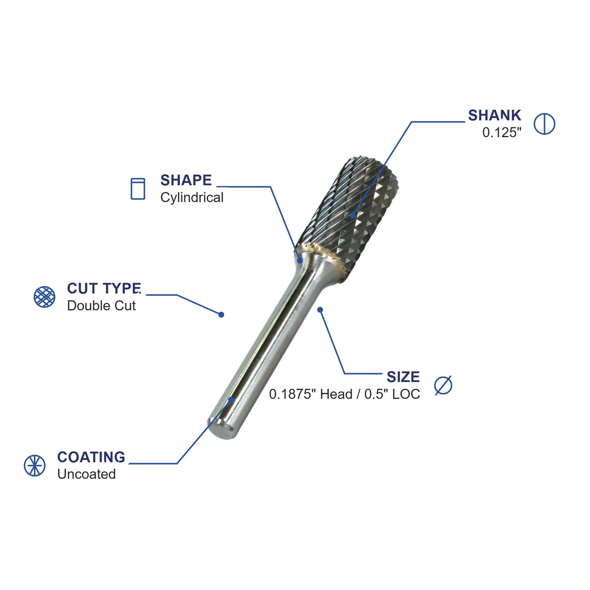 SA-53M Double Cut Carbide Metric Burr