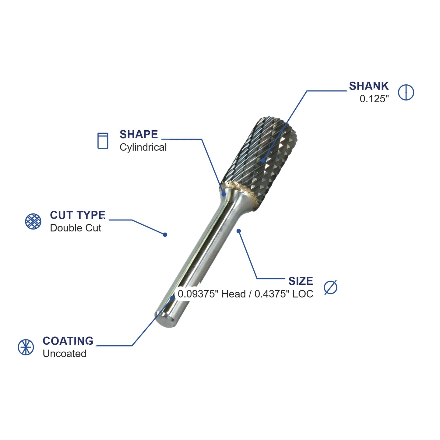 SA-42M Double Cut Carbide Metric Burr