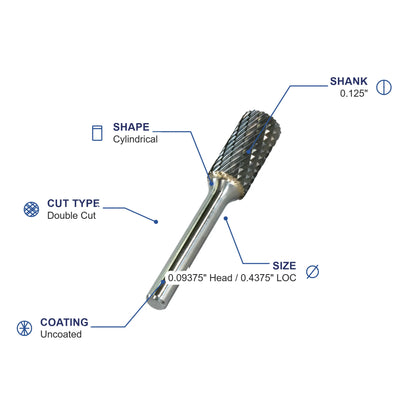 SA-42M Double Cut Carbide Metric Burr