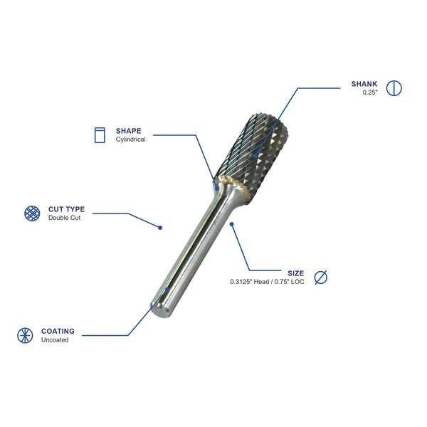 SA-2 Double Cut Carbide Burr