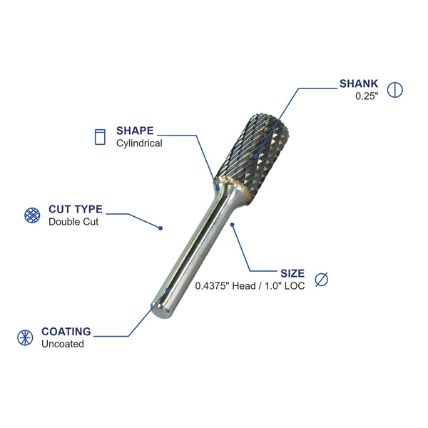 SA-4M Double Cut Carbide Metric Burr
