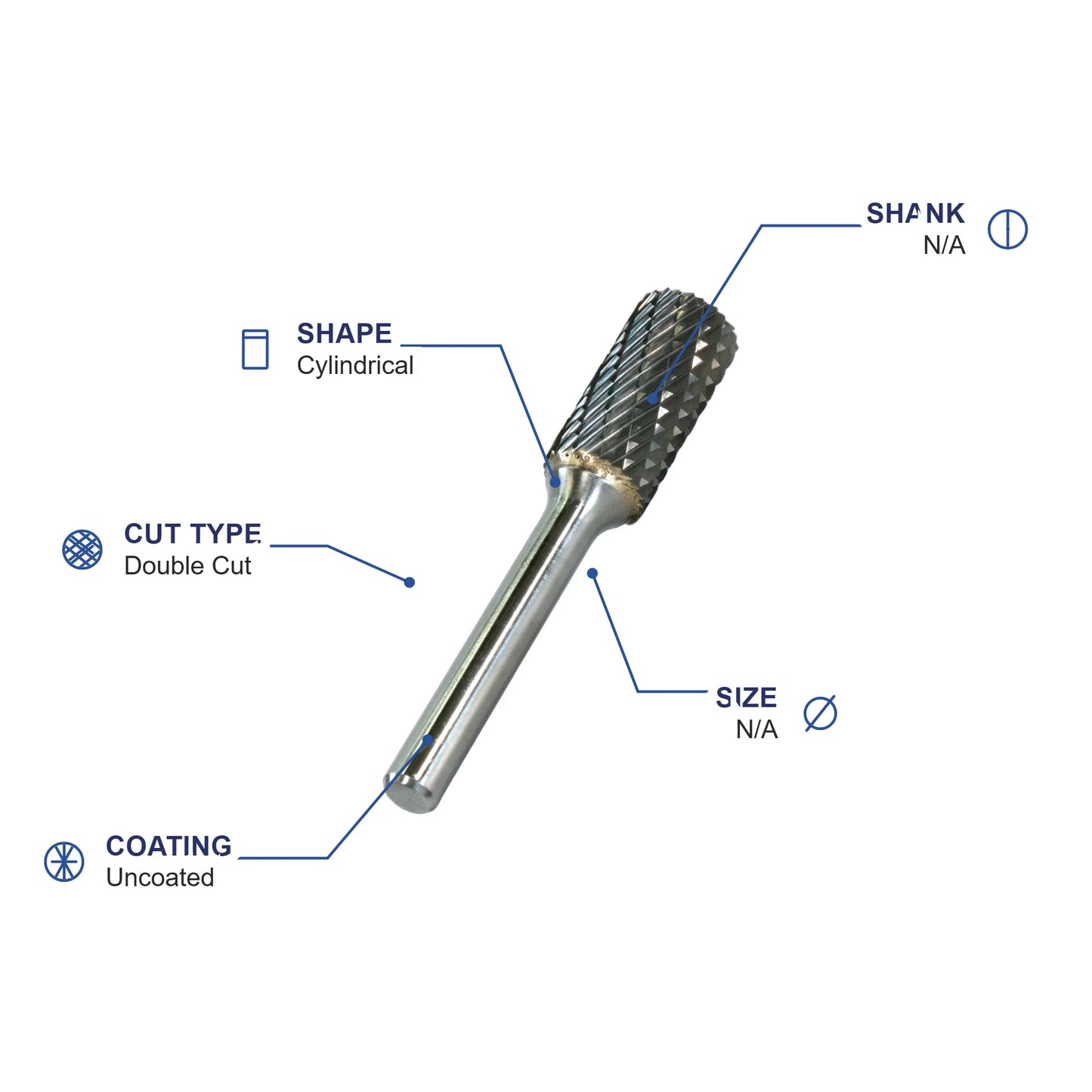 SA-63M Double Cut Carbide Metric Burr