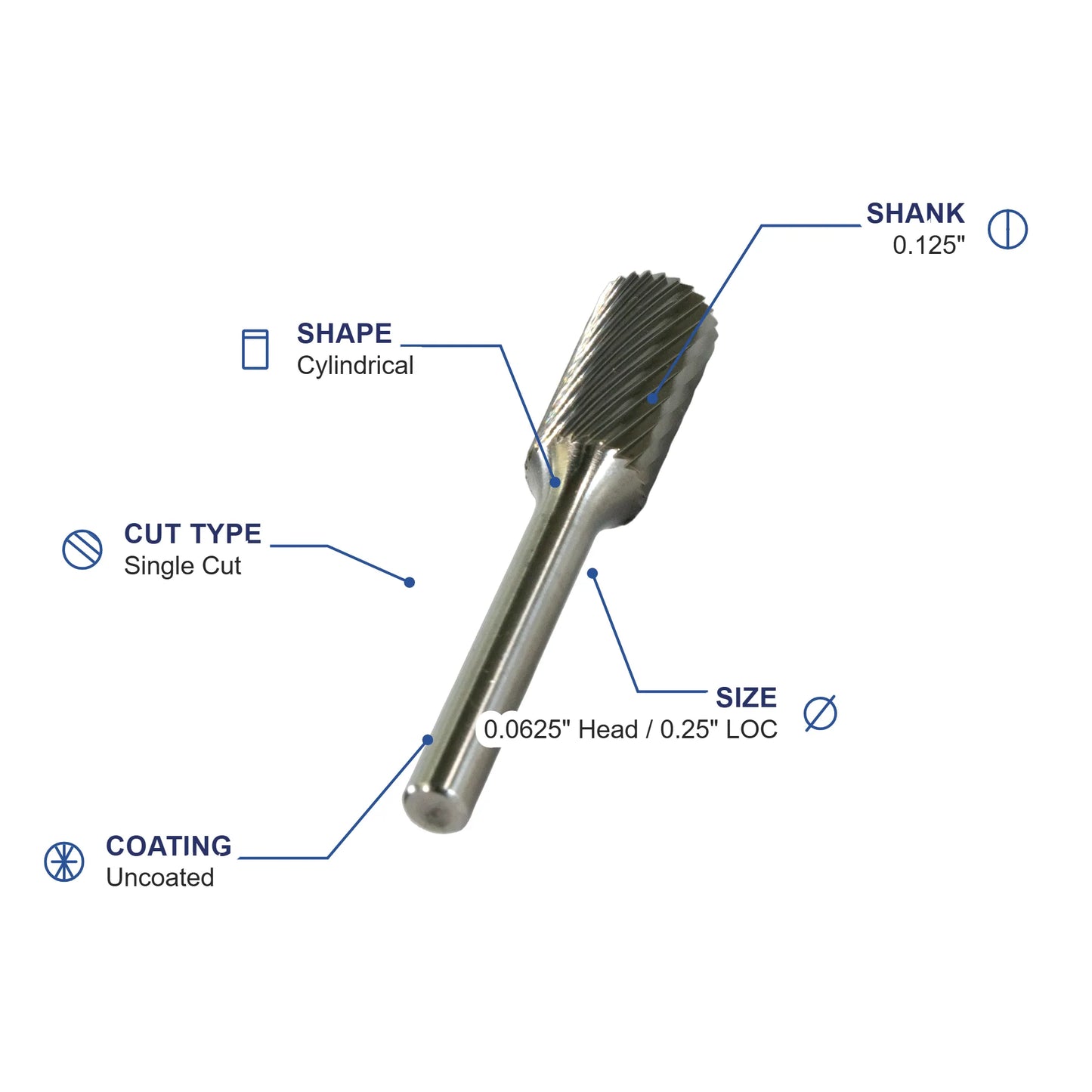 SA-41M Single Cut Carbide Metric Burr