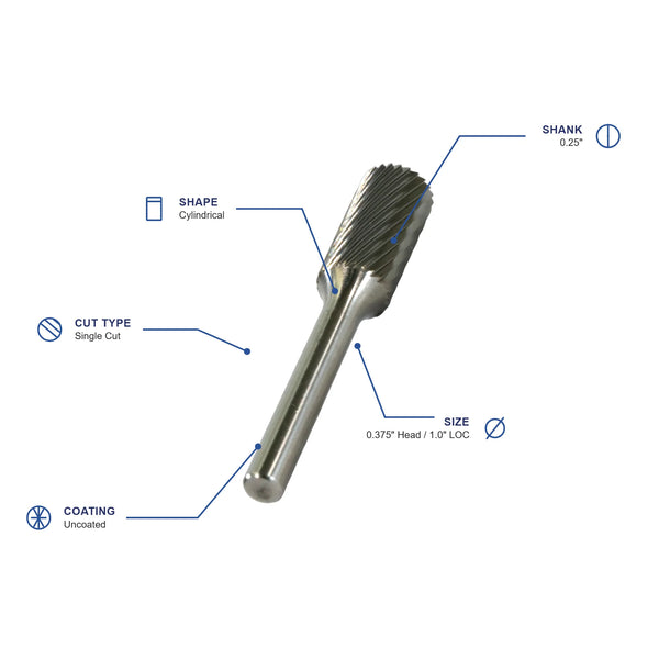 SA-3A Single Cut Carbide Burr
