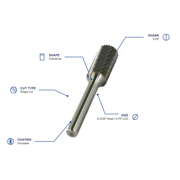 SA-2 Single Cut Carbide Burr
