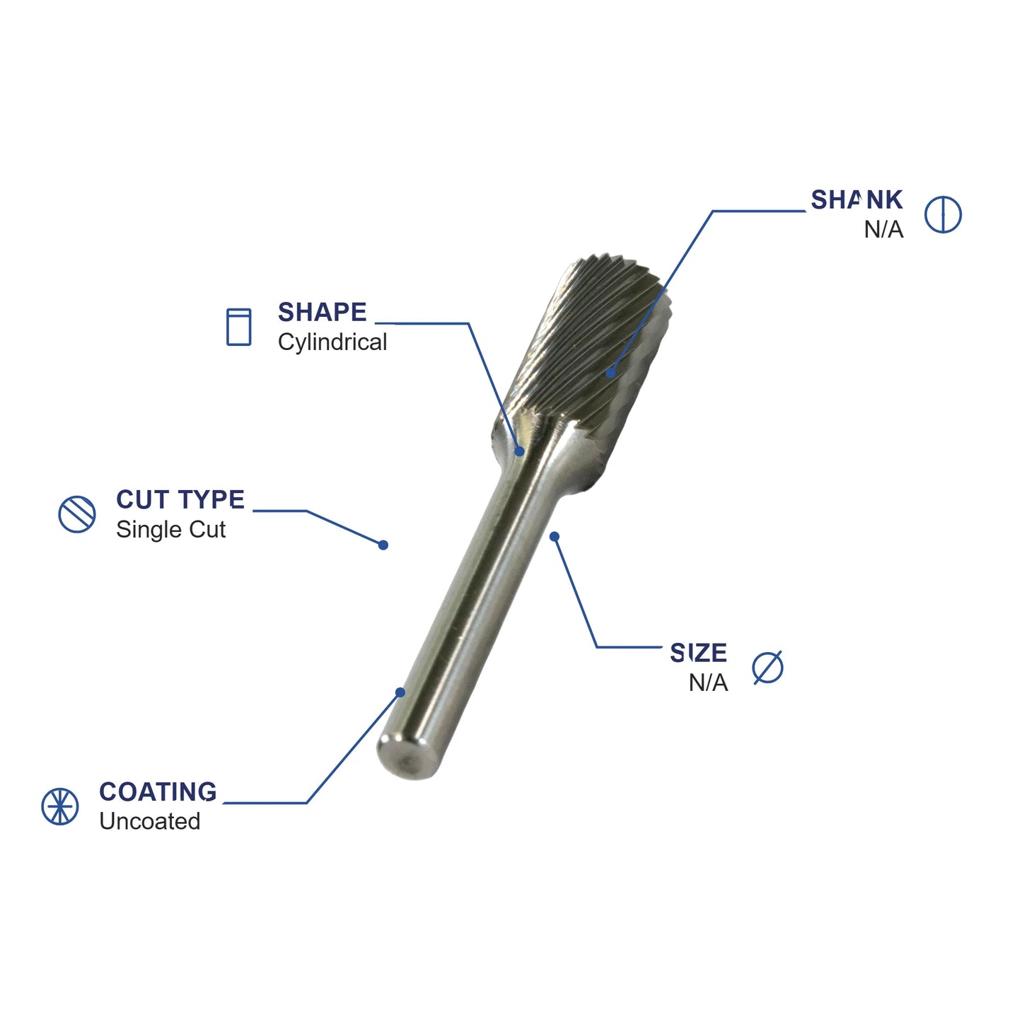 SA-63M Single Cut Carbide Metric Burr