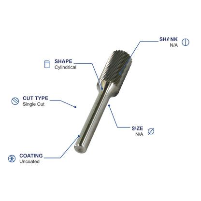 SA-52M Single Cut Carbide Metric Burr
