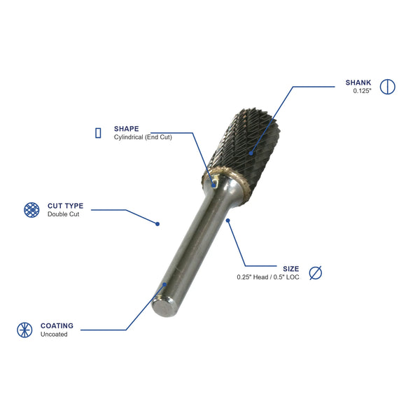 SB-51 Double Cut Carbide Burr