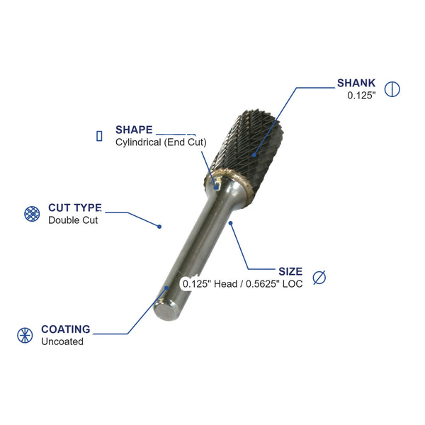 SB-43ML2 Double Cut Carbide Metric Burr