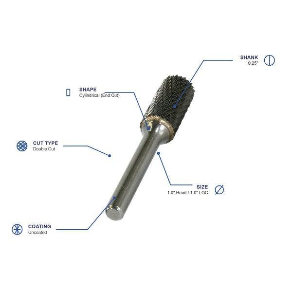 SB-9 Double Cut Carbide Burr