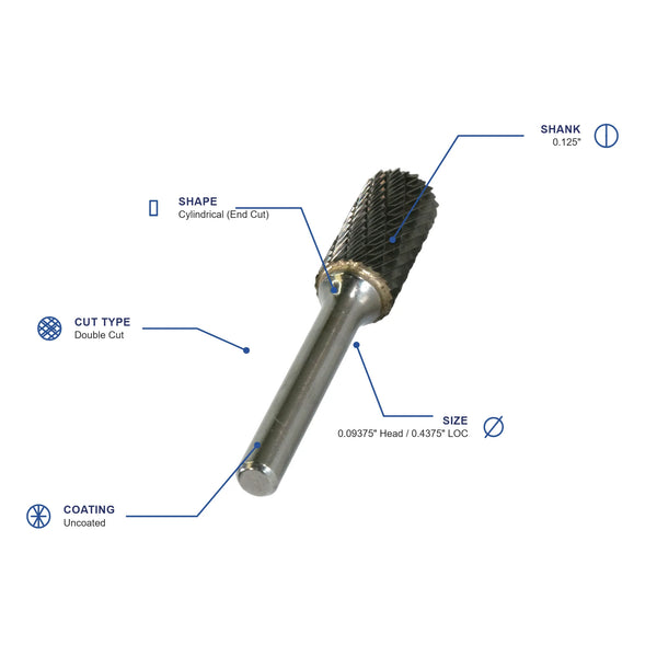 SB-42 Double Cut Carbide Burr