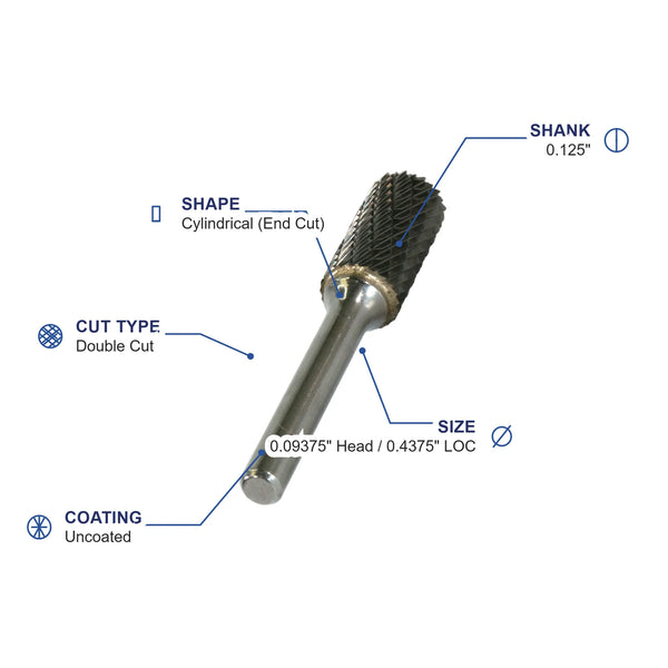 SB-42M ECO Double Cut Carbide Metric Burr