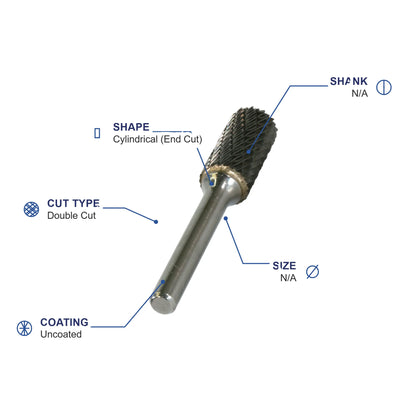 SB-63M Double Cut Carbide Metric Burr