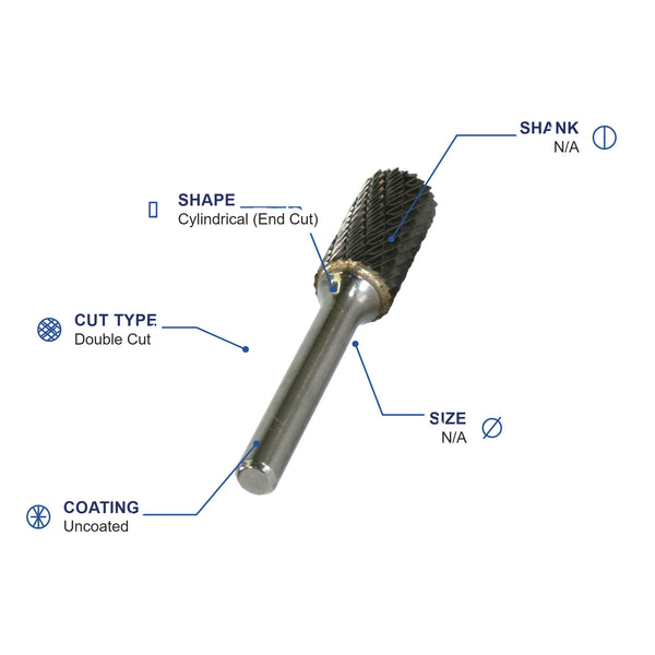 SB-53M Double Cut Carbide Metric Burr