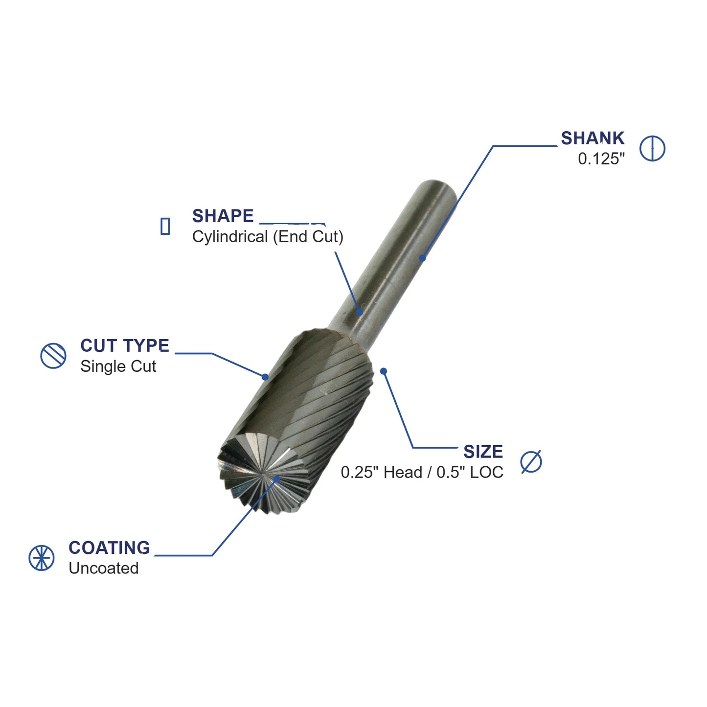 SB-51M Single Cut Carbide Metric Burr