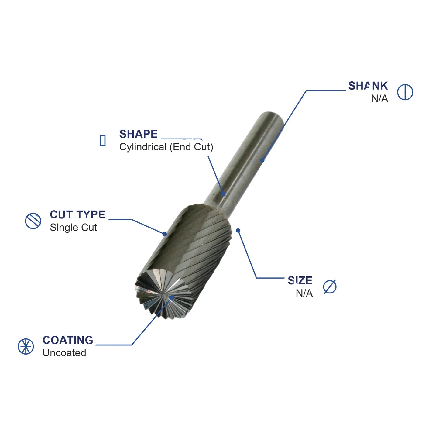 SB-53M Single Cut Carbide Metric Burr