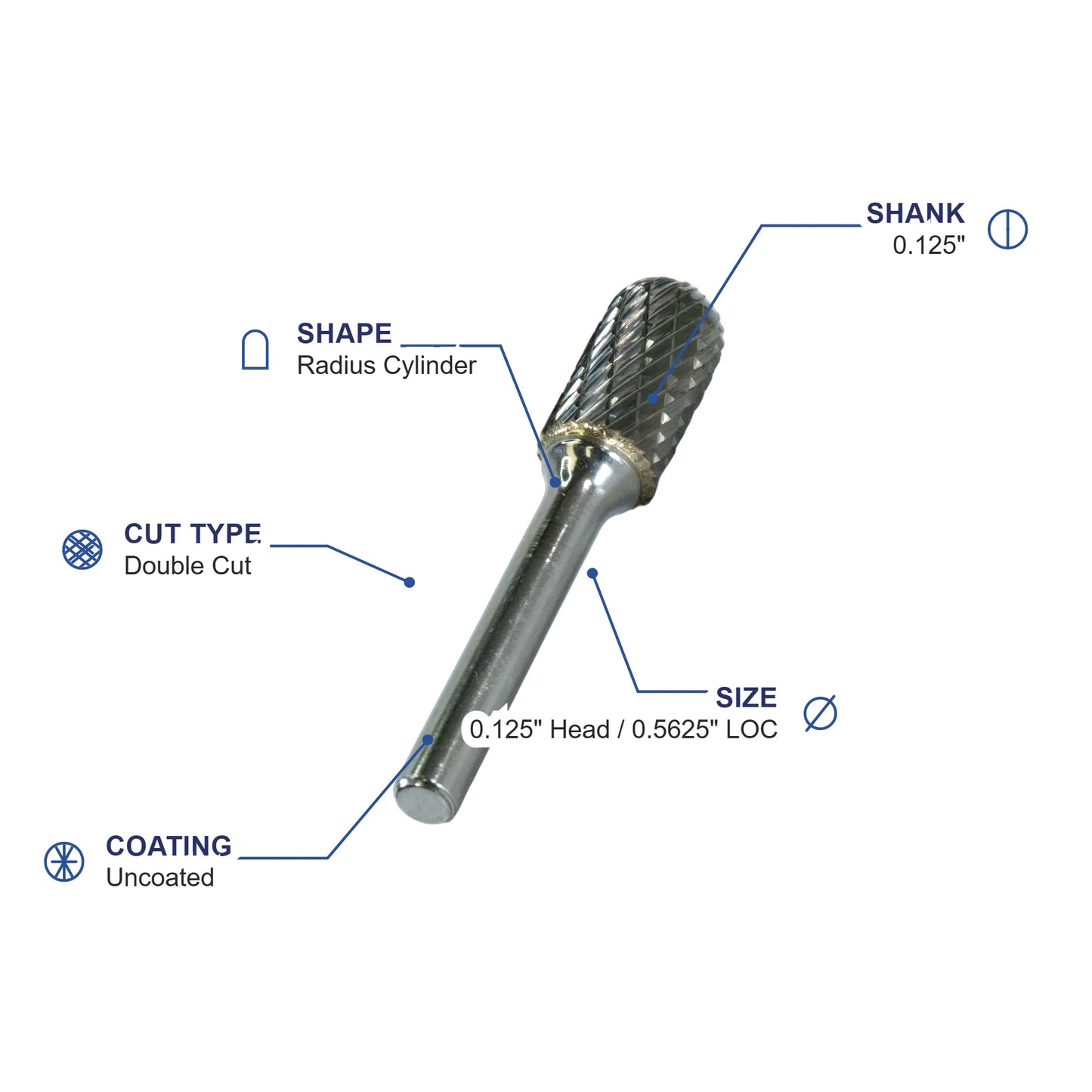 SC-42M Double Cut Carbide Metric Burr
