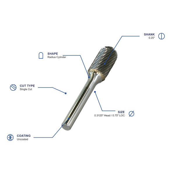 SC-2 Single Cut Carbide Burr