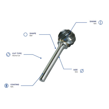 SD Aluma Cut Carbide Burr specifications diagram