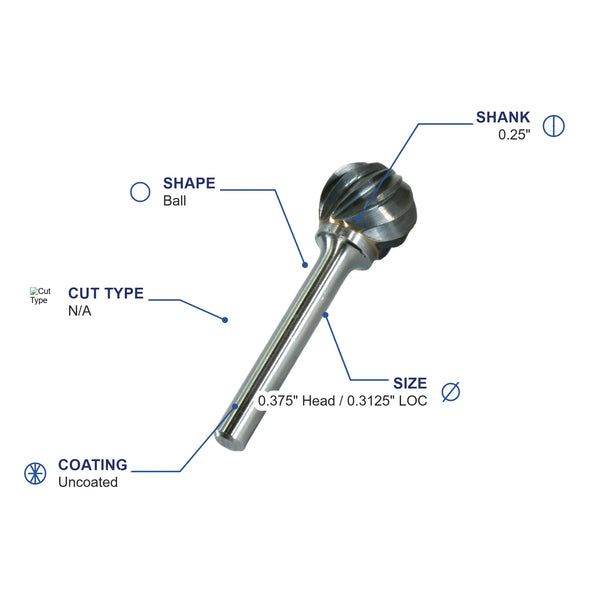 SD-3M Aluma Cut Carbide Metric Burr