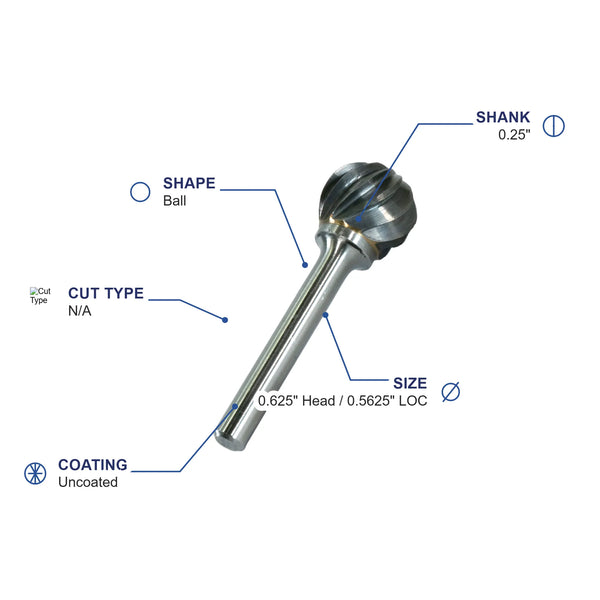 SD-6MNF Aluma Cut Carbide Metric Burr