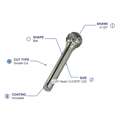 SD-51M Double Cut Carbide Metric Burr