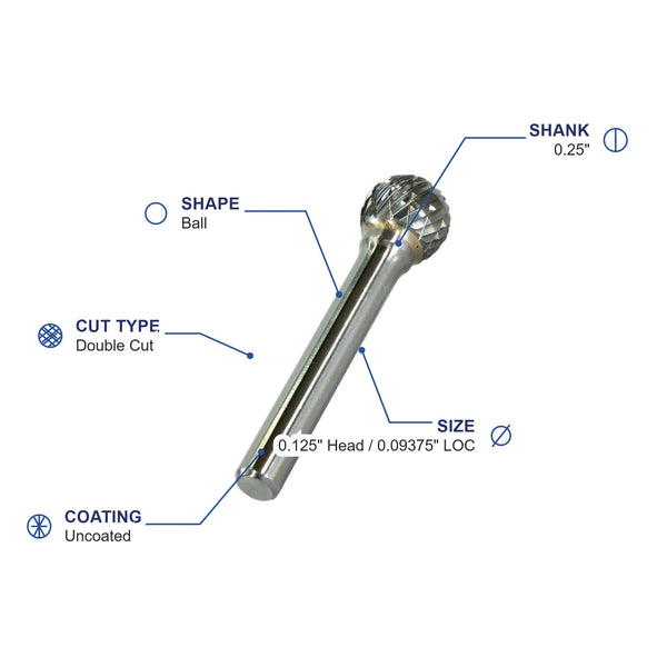 SD-11M Double Cut Carbide Metric Burr