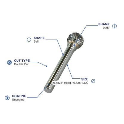 SD-14M Double Cut Carbide Metric Burr