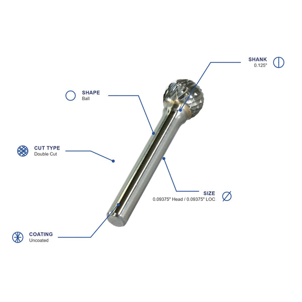 SD-41 Double Cut Carbide Burr