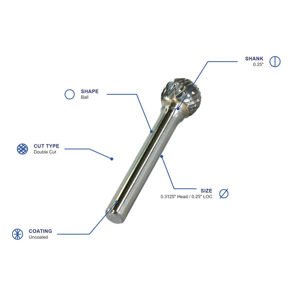 SD-2 Double Cut Carbide Burr