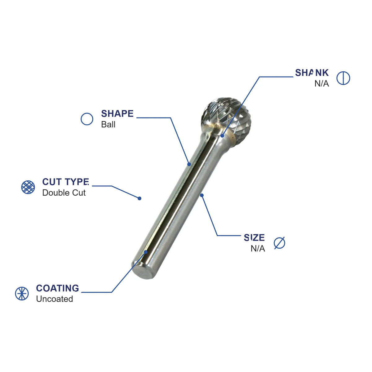SD-53M Double Cut Carbide Metric Burr