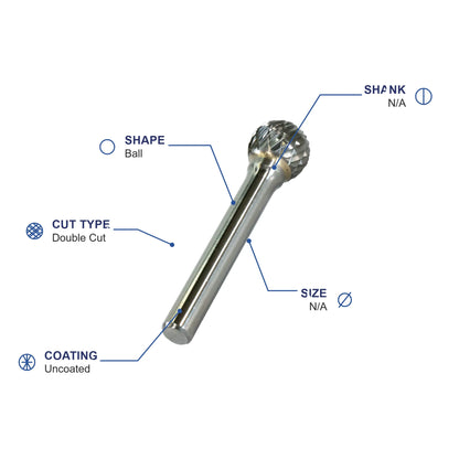 SD-53M Double Cut Carbide Metric Burr